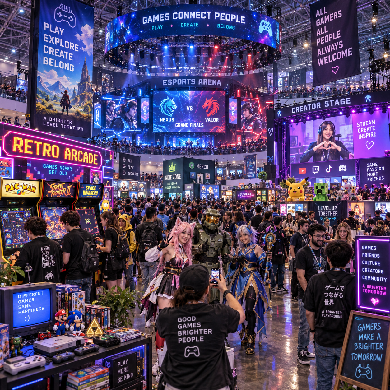 Zonas del evento: arena, zona de creadores, zona retro y mucho más